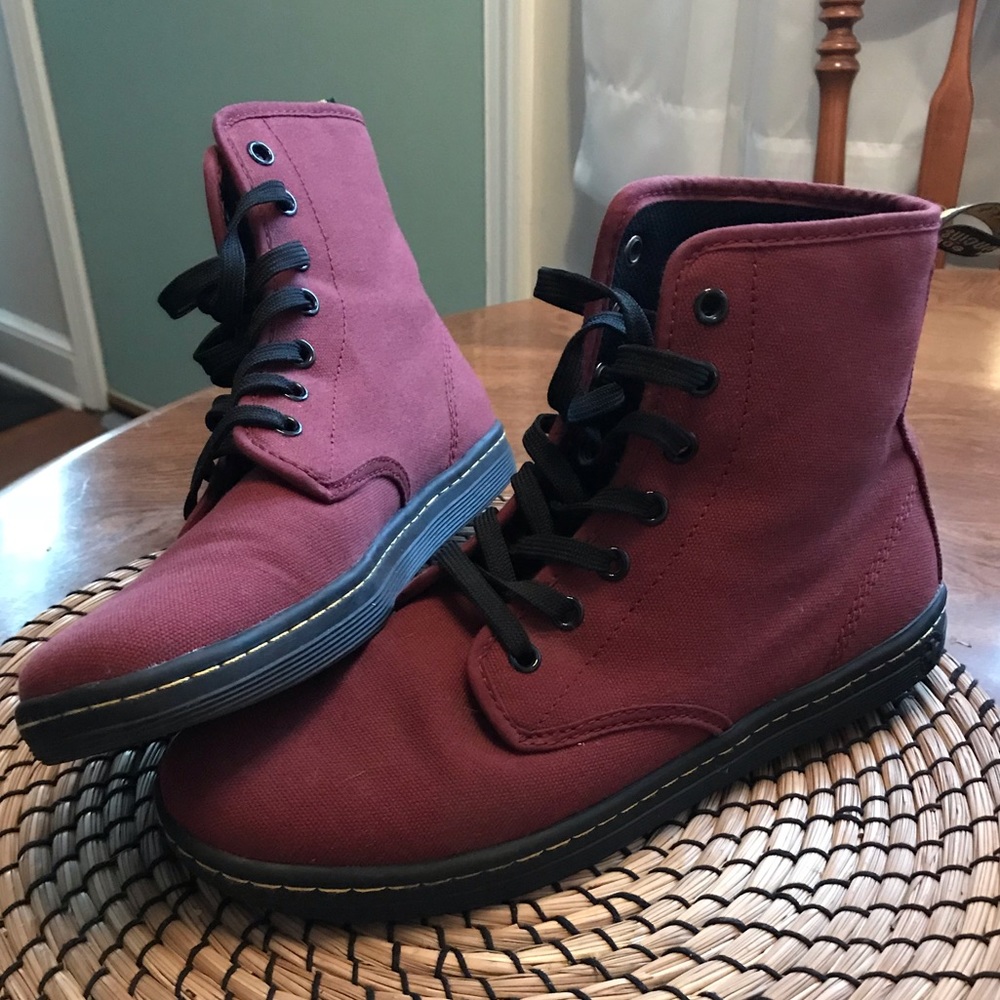 Maroon Doc Martin Air Wair boots
